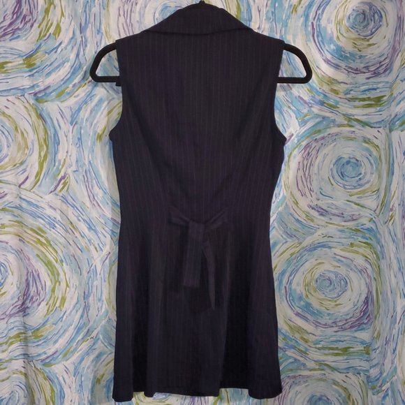 Navy Pinstripe Rampage Mini Dress - Picture 4 of 6